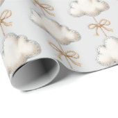 Pale Blue Cloud Nine Baby-Shower Geschenkpapier (Rolleneckpunkt)