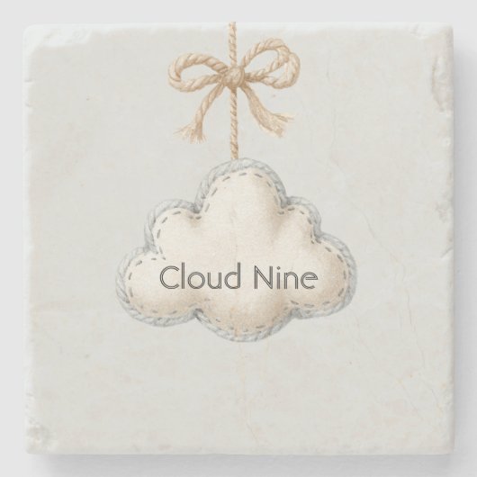 Pale Blue Cloud Nine Steinuntersetzer (Vorderseite)