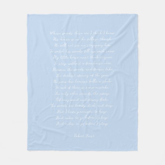 Pale Blue Custom Poem Song Lyric Quote Fleecedecke (Vorderseite)