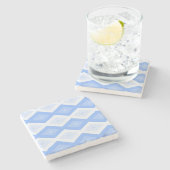 Pale blue diamond pattern steinuntersetzer (Seitenansicht)