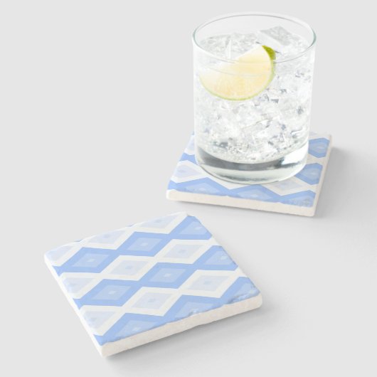 Pale blue diamond pattern steinuntersetzer (Seitenansicht)