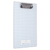 Pale Blue Gingham Classic Monogram Klemmbrett (Rechts)
