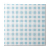 Pale Blue Gingham Fliese (Vorderseite)