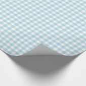 Pale Blue Gingham Geschenkpapier (Ecke)