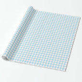 Pale Blue Gingham Geschenkpapier (Ungerollt)