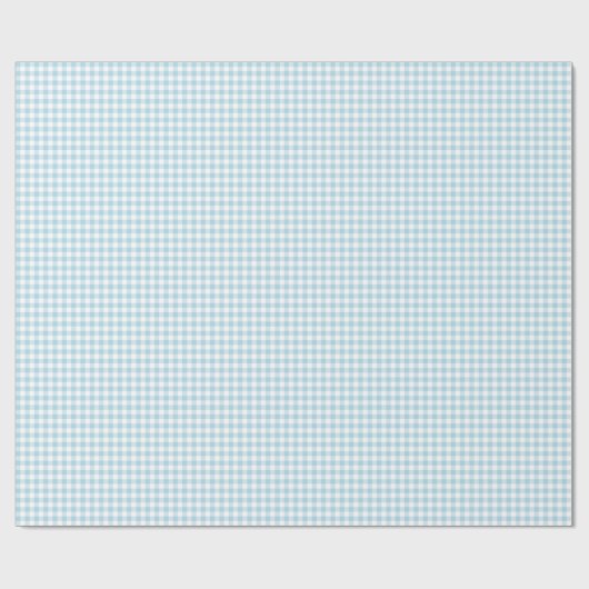 Pale Blue Gingham Geschenkpapier (Flach)