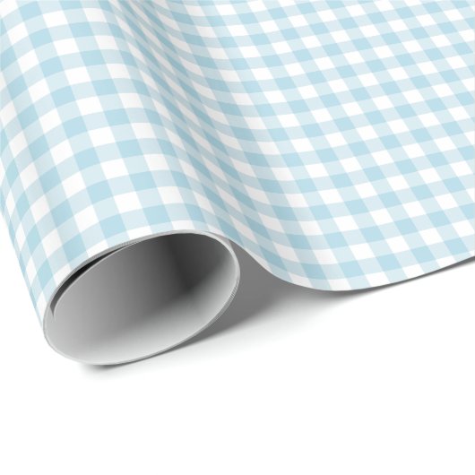 Pale Blue Gingham Geschenkpapier (Rolleneckpunkt)