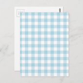 Pale Blue Gingham Postkarte (Vorne/Hinten)