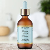 Pale Blue & Gold Cosmetics Dropper Bottle Label