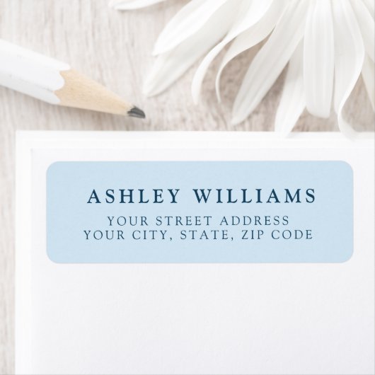Pale Blue Minimalist Elegant Return Stickers (Insitu)