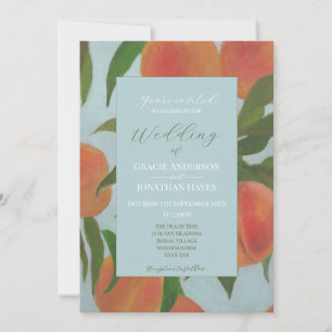 Pale Blue & Peaches Hochzeit Einladung
