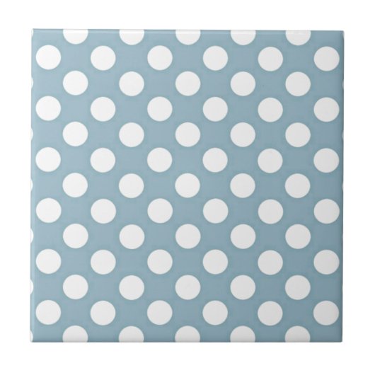 Pale Blue Polka Dot Art Fliese (Vorderseite)