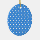 Pale Blue Polka Dot Art Keramikornament (Rechts)