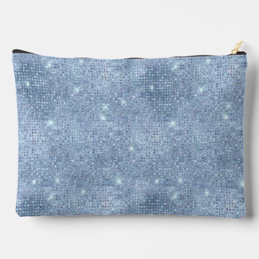 Pale Blue Sequin Pattern Zubehörtasche (Rückseite)
