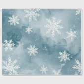 Pale Blue Snowflakes Watercolor Winter Holiday Geschenkpapier (Flach)
