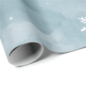 Pale Blue Snowflakes Watercolor Winter Holiday Geschenkpapier (Rolleneckpunkt)