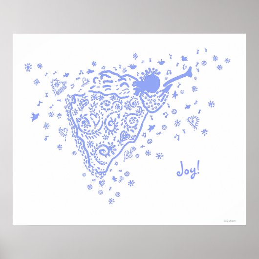 Pale Blue Trumpet Angel Poster (Vorne)