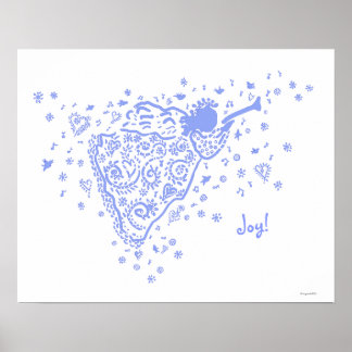 Pale Blue Trumpet Engel Poster