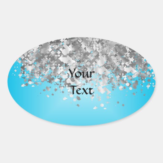 Pale Blue und Falglitter Ovaler Aufkleber (Vorderseite)