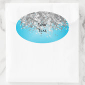 Pale Blue und Falglitter Ovaler Aufkleber (Tasche)