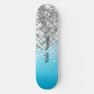 Pale Blue und Falglitter Skateboard