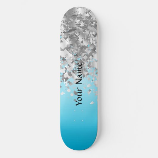 Pale Blue und Falglitter Skateboard (Vorderseite)
