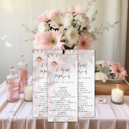 Pale Blush Pink Daisy Programa de bodas