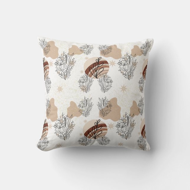 Pale Boho Wildflowers Flowers  Kissen (Vorderseite)