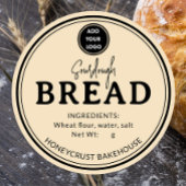 Pale Brown Bakery Sourdough Bread Label Sticker