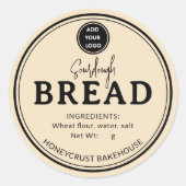 Pale Brown Bakery Sourdough Bread Label Sticker (Vorderseite)