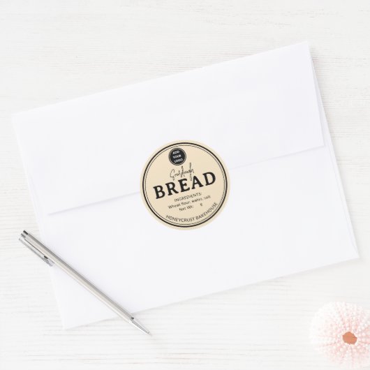 Pale Brown Bakery Sourdough Bread Label Sticker (Umschlag)