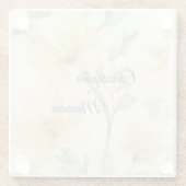 Pale Butter Yellow Soft Blue Floral Wedding Glasuntersetzer (Rückseite)