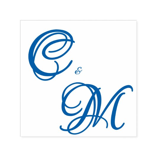 Pale Butter Yellow Soft Blue Floral Wedding Permastempel (Design)