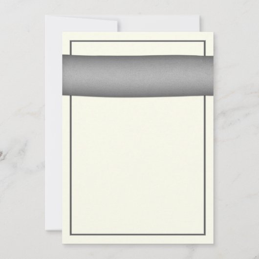 Pale Coral Gerbera Gray Ribbon Wedding Einladung (Rückseite)