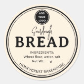 Pale Cream Bakery Sourdough Bread Label Sticker (Vorderseite)