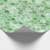 Pale Emerald und Pistachio Cobbled Patchwork Geschenkpapier (Ecke)