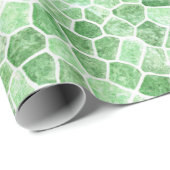 Pale Emerald und Pistachio Cobbled Patchwork Geschenkpapier (Rolleneckpunkt)