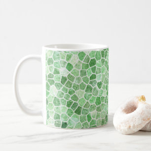 Pale Emerald und Pistachio Cobbled Patchwork Kaffeetasse