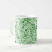 Pale Emerald und Pistachio Cobbled Patchwork Kaffeetasse (Vorderseite Links)