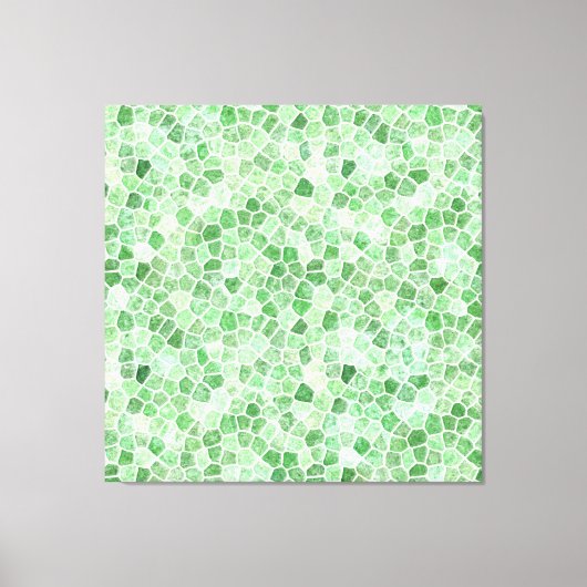 Pale Emerald und Pistachio Cobbled Patchwork Leinwanddruck (Vorderseite)