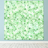 Pale Emerald und Pistachio Cobbled Patchwork Leinwanddruck (Insitu (Holzboden))