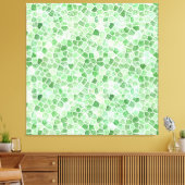 Pale Emerald und Pistachio Cobbled Patchwork Leinwanddruck (Insitu (Wohnzimmer))