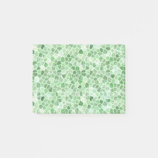 Pale Emerald und Pistachio Cobbled Patchwork Post-it Klebezettel (Vorderseite)