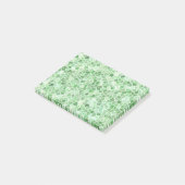 Pale Emerald und Pistachio Cobbled Patchwork Post-it Klebezettel (angewinkelt)