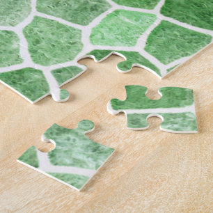 Pale Emerald und Pistachio Cobbled Patchwork Puzzle