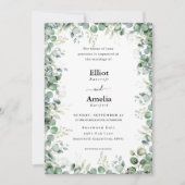 Pale Eucalyptus Embrace Einladung zur Hochzeit (Vorderseite)