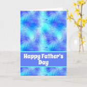 Pale Glassy Blue Happy Vatertag Karte (Gelbe Blume)