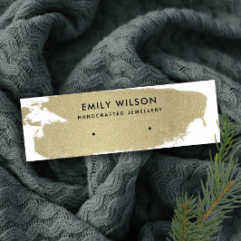 PALE GOLD FOIL BRUSH STROKE STUD EARRING ANZEIGE MINI VISITENKARTE