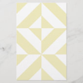 Pale Gold Geometric Deko Cube Pattern Briefpapier (Vorderseite)