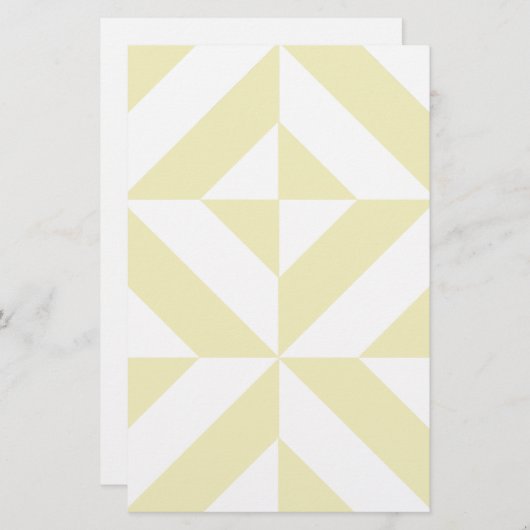 Pale Gold Geometric Deko Cube Pattern Briefpapier (Vorne/Hinten)